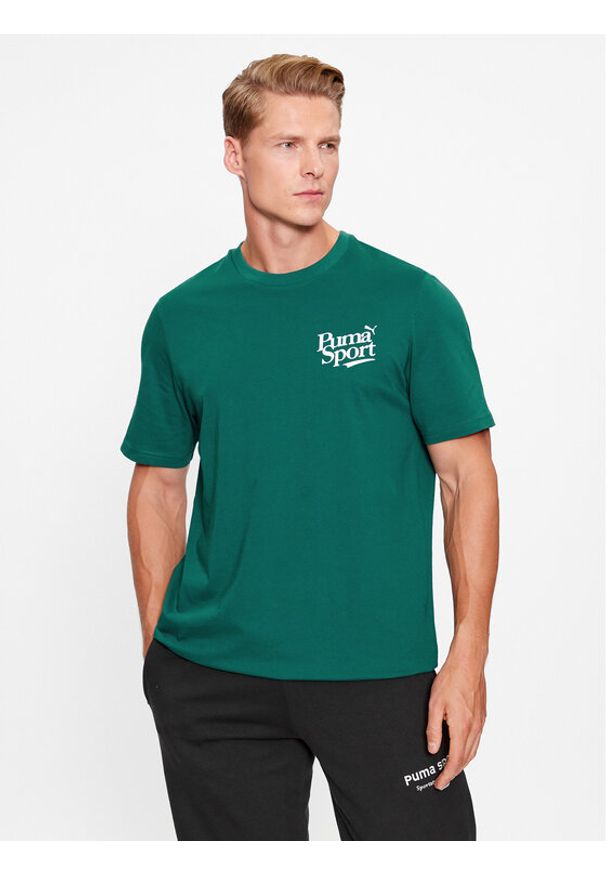 Puma T-Shirt Graphics Legacy 622739 Zielony Regular Fit. Kolor: zielony. Materiał: bawełna