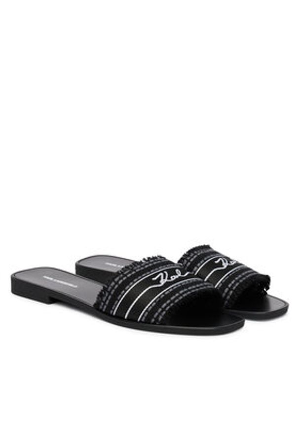 Karl Lagerfeld - KARL LAGERFELD Klapki Skoot III KL80411C Czarny. Kolor: czarny. Materiał: materiał