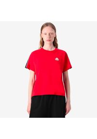 Koszulka damska Kappa 222 Banda Adi. Kolor: czarny, czerwony, biały, wielokolorowy. Wzór: haft #1