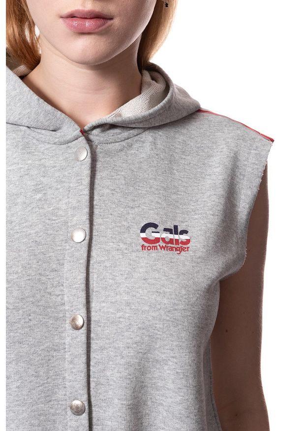 Wrangler - DAMSKI KOMBINEZON WRANGLER SPORTY PLAYSUIT MID GREY MEL W6063IC37 112130411. Wzór: melanż. Styl: sportowy