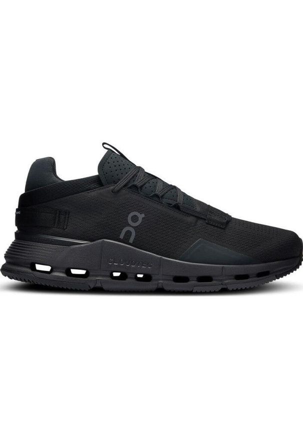 Buty do biegania męskie On Running Cloudnova 2. Zapięcie: sznurówki. Kolor: czarny. Materiał: materiał, syntetyk. Szerokość cholewki: normalna. Sport: bieganie