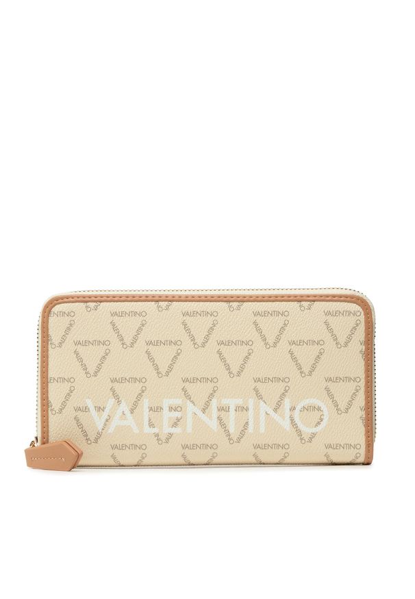 VALENTINO - Duży Portfel Damski Valentino Liuto VPS3KG155 Ecru/Multi. Kolor: beżowy. Materiał: skóra