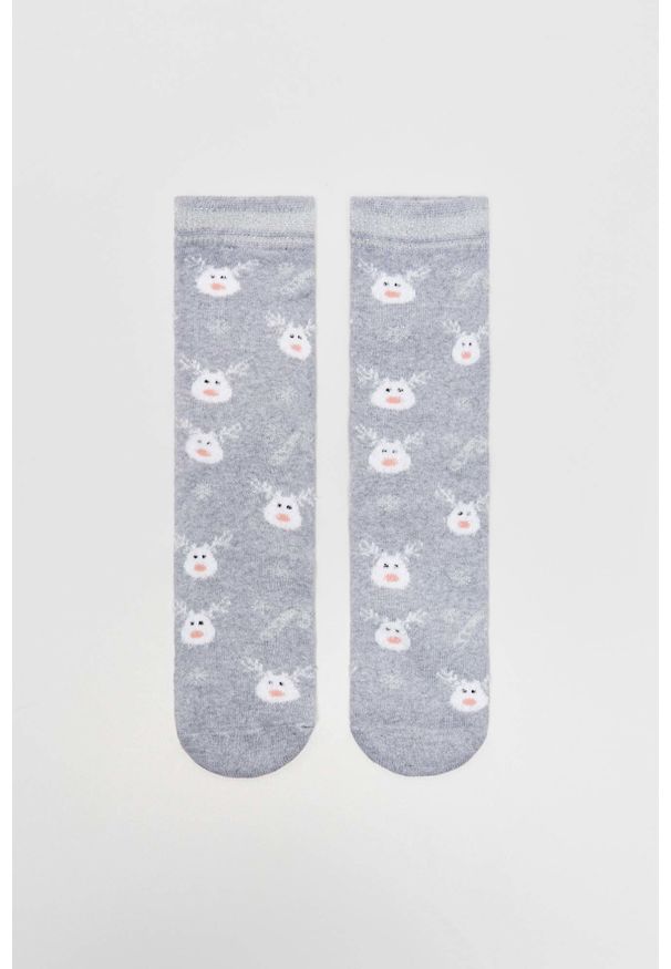 MOODO - Skarpety świąteczne. Materiał: poliester, włókno, bawełna, elastan. Wzór: motyw zwierzęcy, nadruk