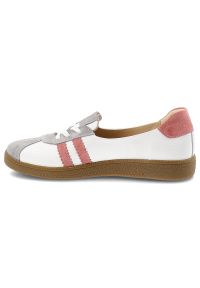 Trampki damskie Armodo, sznurowana konstrukcja z kontrastowymi paskami po bokach i klasycznym noskiem, białe, n1341-139/444/1236. Zapięcie: pasek. Kolor: szary. Styl: klasyczny #3