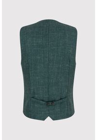 Pako Lorente - PAKO LORENTE – Zielona dwurzędowa kamizelka męska. Kolor: zielony. Wzór: melanż #5