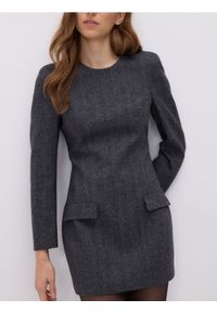 Reserved - Sukienka z wiskozy - ciemnoszary. Kolor: szary. Materiał: wiskoza. Typ sukienki: proste #1