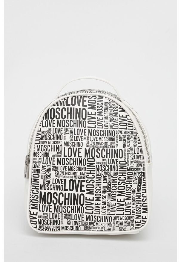 Love Moschino Plecak damski kolor biały mały wzorzysty. Kolor: biały