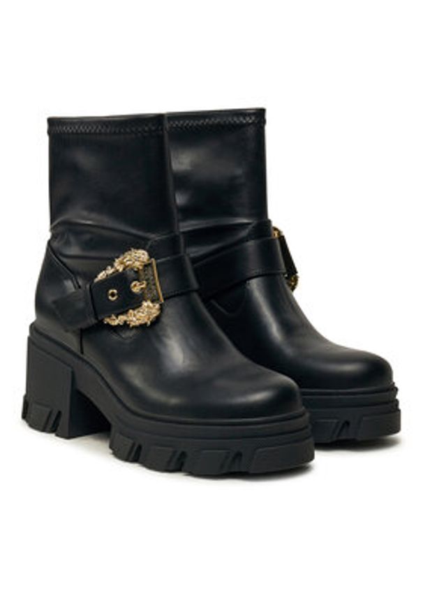 Versace Jeans Couture Botki Sophie 77VA3S80 Czarny. Kolor: czarny. Materiał: skóra