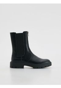 Reserved - Botki z suwakiem - czarny. Kolor: czarny. Materiał: skóra #1