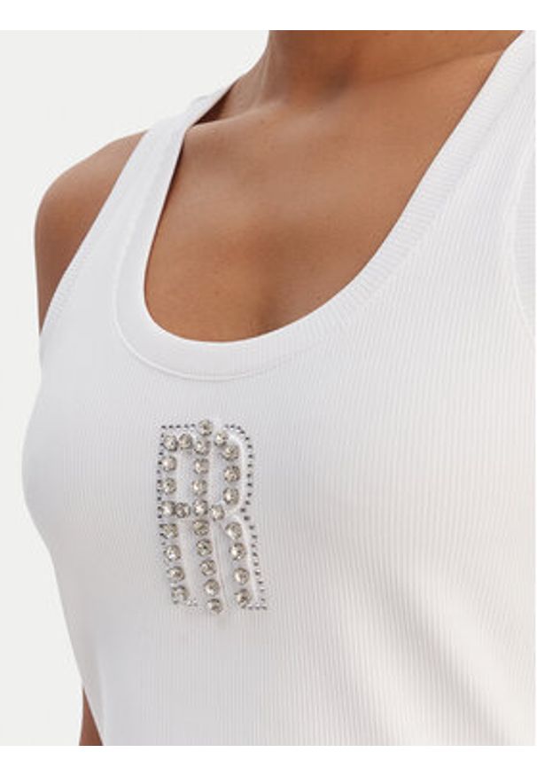 Fracomina Top FP26ST2003J42701 Biały Slim Fit. Kolor: biały. Materiał: syntetyk