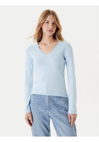 United Colors of Benetton - United Colors Of Benetton Sweter 1091D4625 Błękitny Slim Fit. Kolor: niebieski. Materiał: bawełna #1