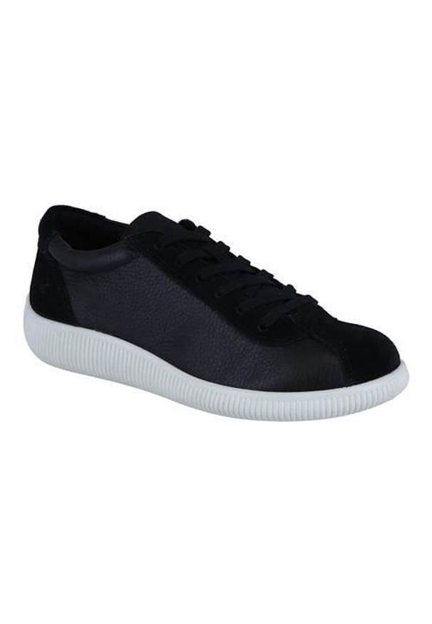 ecco - Buty do chodzenia damskie Ecco Sneaker Soft Zero Leder. Zapięcie: sznurówki. Kolor: czarny. Materiał: skóra. Szerokość cholewki: normalna. Sport: turystyka piesza