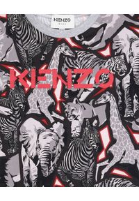 Kenzo kids - KENZO KIDS - Koszulka z grafiką Jungle 4-14 lat. Kolor: szary. Materiał: bawełna, prążkowany. Wzór: aplikacja, motyw zwierzęcy, nadruk. Sezon: lato. Styl: klasyczny #3