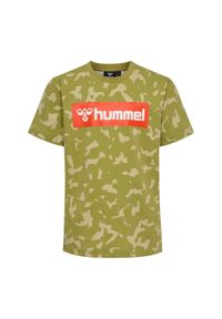 Koszulka dla dzieci Hummel Rush Aop. Kolor: zielony. Materiał: jersey. Sport: joga i pilates