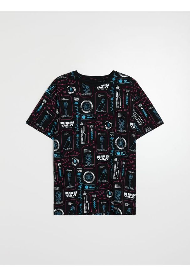 Sinsay - Bawełniana koszulka ze wzorem Rick and Morty - czarny. Kolor: czarny. Materiał: bawełna