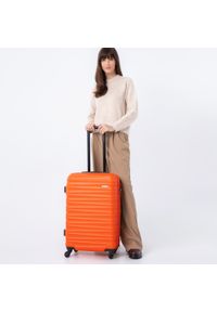 Wittchen - Średnia walizka z ABS-u z żebrowaniem pomarańczowa. Kolor: pomarańczowy. Materiał: guma #3