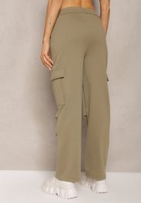 Renee - Ciemnozielone Spodnie z Bawełny z Wysokim Stanem i Prostymi Nogawkami Asoella. Stan: podwyższony. Kolor: zielony. Materiał: bawełna #5