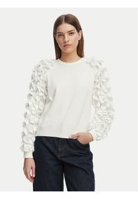 French Connection Sweter 798E1 Biały Regular Fit. Kolor: biały. Materiał: wiskoza #1