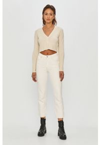 AllSaints - Jeansy Cali. Kolor: kremowy. Materiał: jeans. Wzór: gładki #2