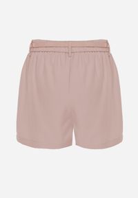 Born2be - Różowe Eleganckie Spódnico-Szorty z Wąskim Paskiem z Klamerką Azaernixi. Okazja: na co dzień, do pracy. Kolor: różowy. Styl: elegancki #8