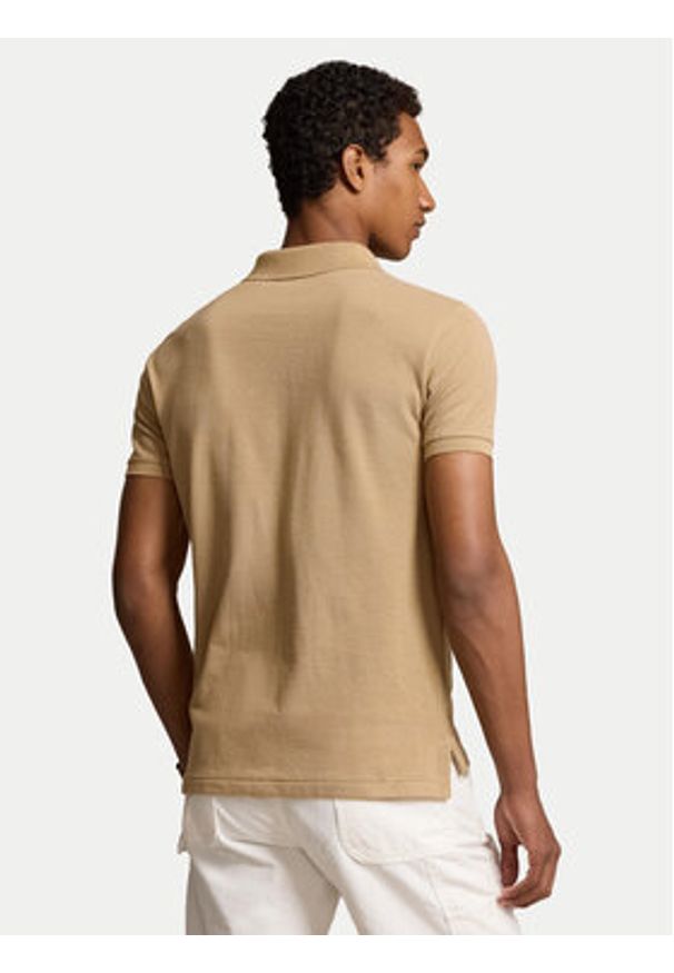 Polo Ralph Lauren Polo 710536856379 Beżowy Slim Fit. Typ kołnierza: polo. Kolor: beżowy. Materiał: bawełna