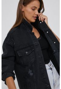 Answear Lab kurtka jeansowa damska kolor czarny przejściowa. Kolor: czarny. Materiał: jeans. Styl: wakacyjny #5
