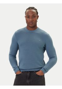 Mustang Sweter Elliot 1016844 Niebieski Regular Fit. Kolor: niebieski. Materiał: bawełna