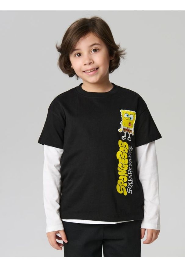Sinsay - Koszulka SpongeBob SquarePants - czarny. Kolor: czarny
