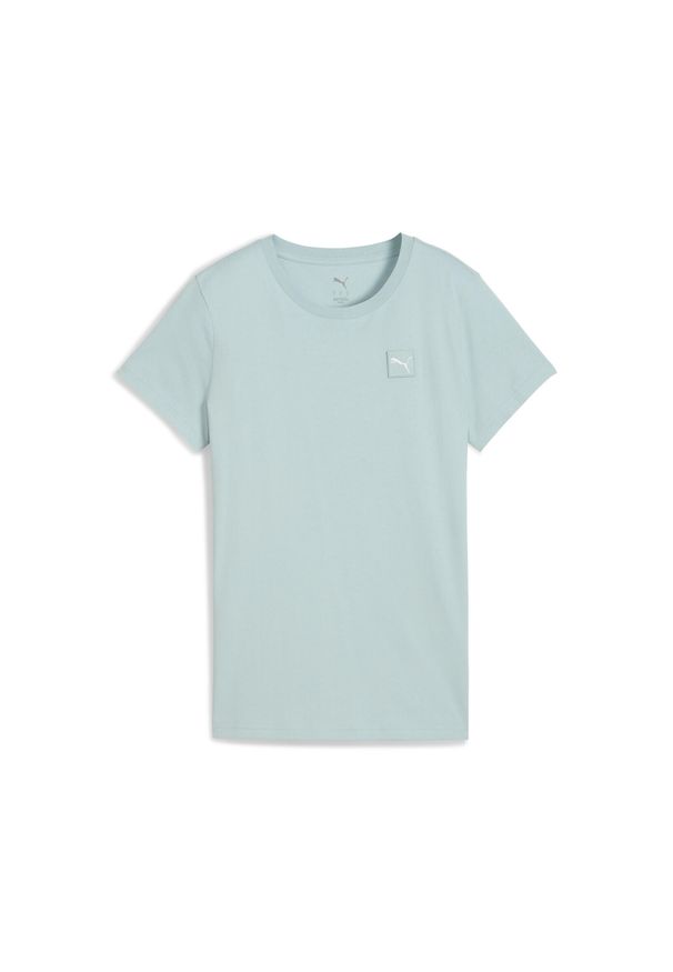 Puma - Damska koszulka ESS ELEVATED PUMA Modern Mint Green. Kolor: zielony. Wzór: aplikacja, haft