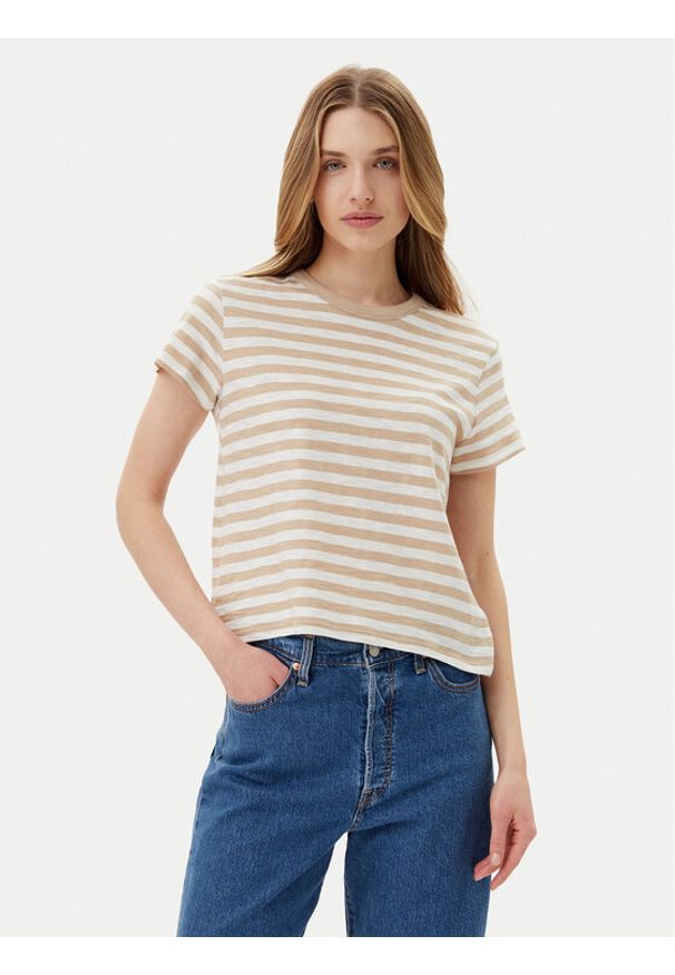 GAP - Gap T-Shirt 723661-01 Beżowy Regular Fit. Kolor: beżowy. Materiał: bawełna