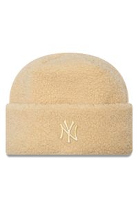 New Era Czapka Borg New York Yankees Cuff Knit Beanie 60580756 Beżowy. Kolor: beżowy. Materiał: poliester, materiał #1