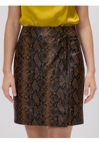 Reserved - Spódnica mini z imitacji skóry - wielobarwny. Materiał: skóra #1