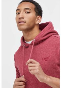Superdry bluza męska kolor czerwony z kapturem melanżowa. Typ kołnierza: kaptur. Kolor: czerwony. Materiał: bawełna. Wzór: melanż #5