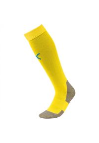 Skarpetki Puma Liga Core. Kolor: biały, wielokolorowy, fioletowy. Materiał: materiał. Sport: piłka nożna