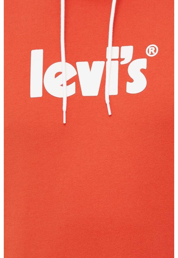 Levi's® - Levi's Bluza bawełniana męska kolor pomarańczowy z kapturem gładka. Okazja: na spotkanie biznesowe. Typ kołnierza: kaptur. Kolor: pomarańczowy. Materiał: bawełna. Wzór: gładki. Styl: biznesowy
