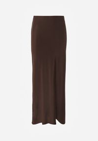Renee - Brązowa Satynowa Spódnica Maxi High Waist Formia. Stan: podwyższony. Kolor: brązowy. Materiał: satyna #7