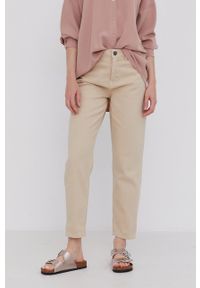 Answear Lab Jeansy damskie kolor beżowy high waist. Stan: podwyższony. Kolor: beżowy. Styl: wakacyjny #1