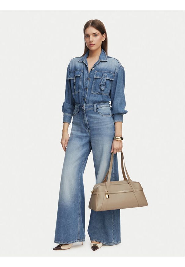 Elisabetta Franchi Torebka BS-31N-62E2-V1000 Beżowy ciemny. Kolor: beżowy. Materiał: skórzane