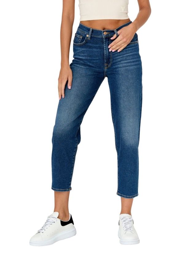 7 FOR ALL MANKIND Granatowe jeansy damskie MALIA LUXE VINTAGE BLUEPRINT. Kolor: niebieski. Styl: vintage