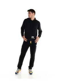 LEONE 1947 APPAREL - Męska bluza oversize Leone z kapturem Active. Typ kołnierza: kaptur. Kolor: czarny. Materiał: tkanina. Sport: fitness