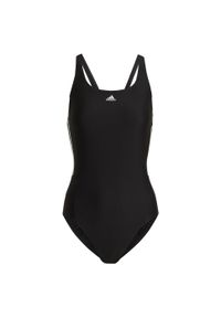 Adidas - Mid 3-Stripes Swimsuit. Kolor: wielokolorowy, czarny, biały