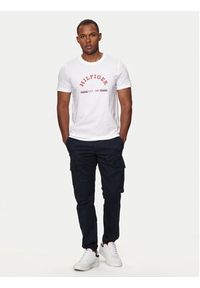 TOMMY HILFIGER - Tommy Hilfiger T-Shirt Arch MW0MW35466 Biały Slim Fit. Kolor: biały. Materiał: bawełna #3