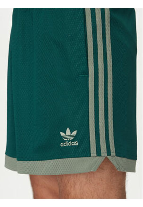 Adidas - adidas Szorty sportowe Mock Eyelet JP1101 Zielony Regular Fit. Kolor: zielony. Materiał: syntetyk. Styl: sportowy