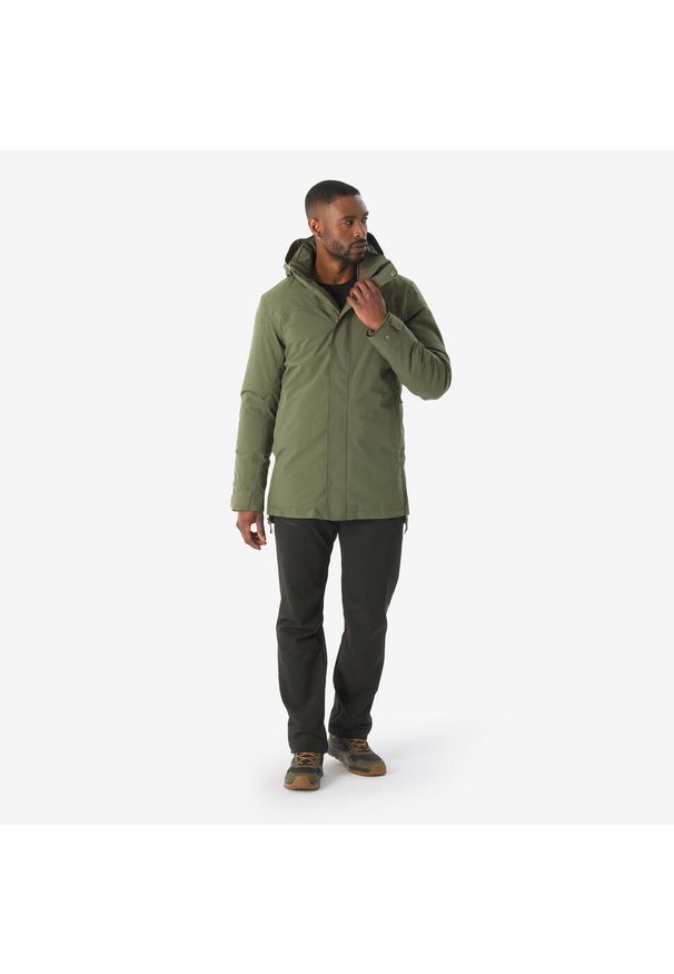 quechua - Parka turystyczna męska zimowa Quechua NH500 -10°C wodoodporna. Okazja: na spacer. Kolor: brązowy, zielony, wielokolorowy. Materiał: materiał. Sezon: zima. Styl: sportowy