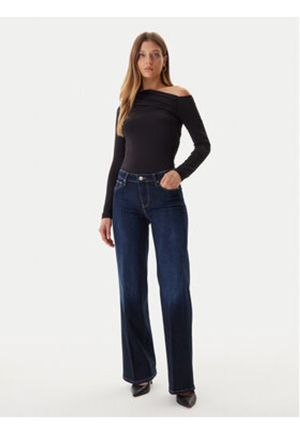 Guess Jeansy W5BA96 D4U54 Granatowy Wide Leg. Kolor: niebieski