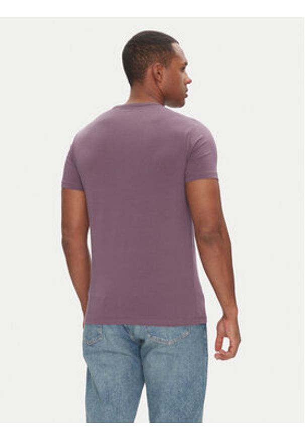 Pepe Jeans T-Shirt Original Basic PM508212 Fioletowy Slim Fit. Kolor: fioletowy. Materiał: bawełna