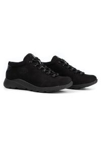 ButBal Damskie buty trekkingowe 674BB czarne. Kolor: czarny. Materiał: materiał, tworzywo sztuczne, skóra. Obcas: na platformie. Styl: sportowy #3