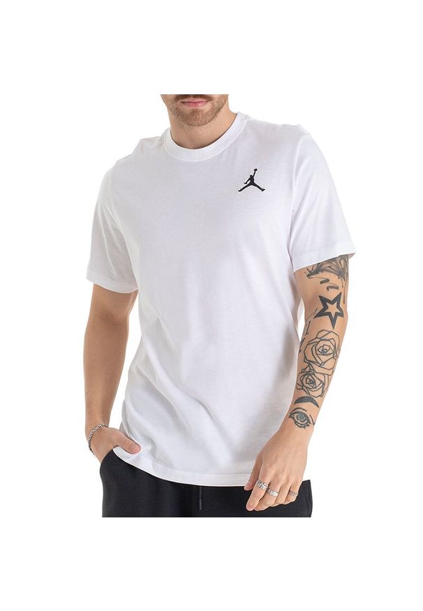 Koszulka Jordan Jumpman DC7485-100 - biała. Kolor: biały. Materiał: bawełna. Długość rękawa: krótki rękaw. Długość: krótkie