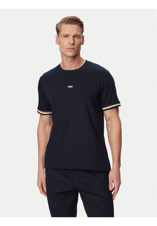 BOSS T-Shirt Iconic 50557198 Granatowy Regular Fit. Kolor: niebieski. Materiał: bawełna