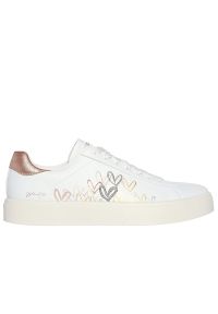 skechers - Buty Skechers Eden LX Gleaming Hearts 185129WMLT - białe. Zapięcie: sznurówki. Kolor: biały. Materiał: guma, skóra, syntetyk. Szerokość cholewki: normalna. Wzór: gładki, nadruk. Model: Skechers Sport